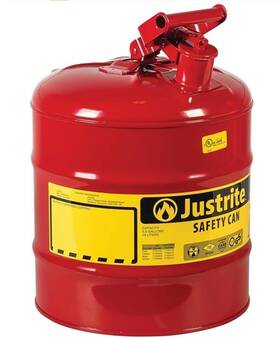 7150100 Justrite 5 Gallon Type I Red Safety Gas Can For Gasoline With Self-closing Lid
