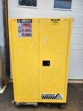 899020 Justrite Two Door Self-closing 90 Gal Flammable Storage Cabinet