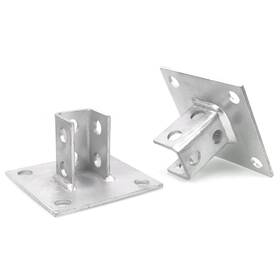 Ymx6-1-bi-bt007 Kobsainf Post Base Channel 4 Hole Square Bracket For 1-5/8 Inch Single Side