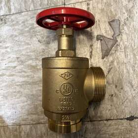350-125-01140 Lansdale Valve 2 1/2 Inch Angle Fire Hydrant Grv X Mnst Cast Brass Groove M Thread