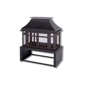 Fp-62063 Living Accents Modern Wood Steel Outdoor Fireplace 21.65 In X 39.37