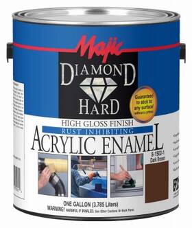 8-1502-1 Majic 4 Pack - Diamondhard Anti-rust Acrylic Paint High Gloss Dark Brown Gallon 8-15