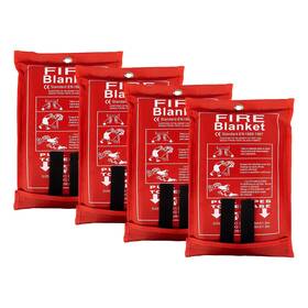 Makanu 1m 4-hy Emergency Fire Protection Blanket 40 Inch X Pack Of 4 Supression Blan