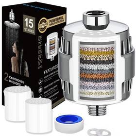 Hdhs6523 Moenergy Shower Filter 15 Stage Head For Hard Water With 2 Replaceable F