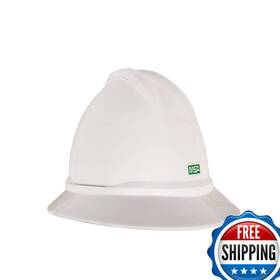 B079b43thm Msa 10168521 V-gard 500 Non-vented Full-brim Hard Hat Fas-trac Iii Ratchet