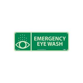 Gl303r National Marker Notice Signs Emergency Eye Wash 5x14 Glow Rigid