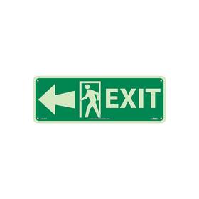 Gl307r National Marker Notice Signs Exit W/ Door And Left Arrow 5 Inch X 14 Glow Rigid