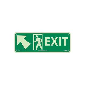 Gl311r National Marker Notice Signs Exit W/ Door And Left Up Arrow 5x14 Glow Rigid