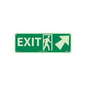 Gl312r National Marker Notice Signs Exit W/ Door And Right Up Arrow 5 Inch X 14 Glow
