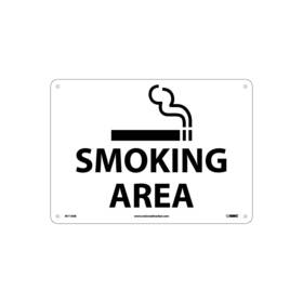 M114ab National Marker Information Signs Smoking Area Graphic 10 Inch X 14 .040 Aluminum