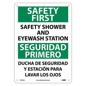 M735ab National Marker Notice Signs Safety First Shower And Eyewash Station