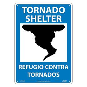 M742ab National Marker Notice Signs Tornado Shelter Graphic Bilingual 14x10 .040