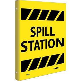 Tv20 National Marker Notice Signs Spill Station Flanged 10 Inch X 8 Rigid Plastic
