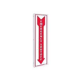 Tv40 National Marker Notice Signs Flange Emergency Shut-off 18x4 Rigid Plastic