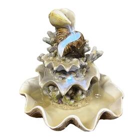 Nm-fspm001 Natures Mark 10.5 Inch H Coral Reef Shell Fountain Indoor With Led Lights And Adjusta
