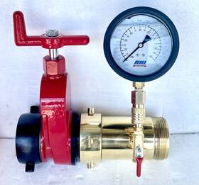 Sg-9445va-160 Nni 2-12 Inch Nst Hydrant Flow In Line Pitot Gauge 160 Psi /2120 Gpm With Gate Valve
