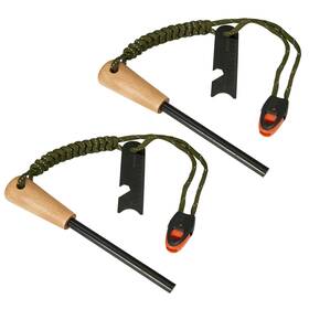 Noopel 666354349570 2 Pack Ferro Rod Fire Starter Survival Tool Flint And Steel Kit