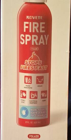 Fsl620 Novete Fire Spray 21 Fl Oz Non-toxic Protection Stops Fires Fast