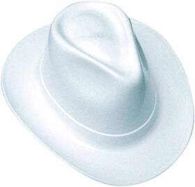 B002u0vtia Occunomix Cowboy Style Hard Hat Ratchet Suspension Cotton Wide Brim White
