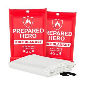 Prepared Hero 627987445480 Emergency Fire Blanket - 2 Pack Suppression For