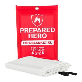 Prepared Hero 627987445503 Extra Large Emergency Fire Suppression Blanket - 1 Pack Xl Fiberglass F