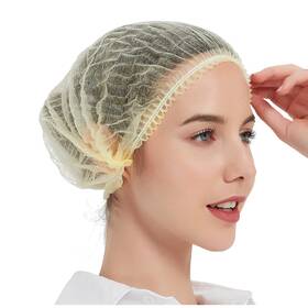 B09hbr1y8t Protectx 100 Yellow Disposable Hair Nets Elastic Head Cover Bouffant Caps