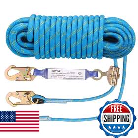 B0fqnqtnst Qfu 25ft Fall Protection Safety Rope - Heavy Duty Vertical Roof And Tree Climbin