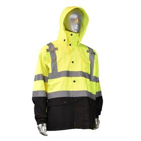 Rw30-3z1y-5x Radians Industrial Safety Coated Rain Jacket