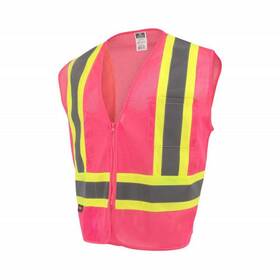 Sv22-1zpm-3x Radians High Visibility/type O Class 1 Vests Pink - Size 3x 1ea