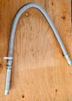 110025235 Rasco Fr 48 Inch Rascoflex Braided Stainless Flexible Drop Hose With 5-3/4 Reducer