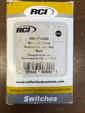 908-mox32d-red Rci 908-mox32d Exit Button