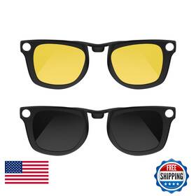 B0ddkq47bs Rcstyle Hibloks 2pcs Polarized Clip-on Compatible Ray-ban Meta Wayfarer Gen 2