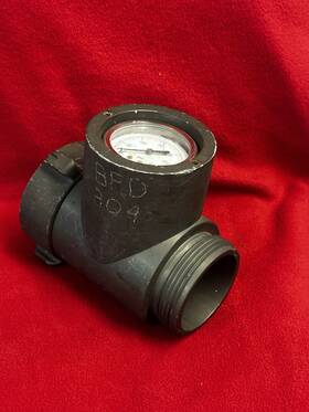 227a-2.5 Redhead - Nh Brass Standpipe System Inline Pressure Meter
