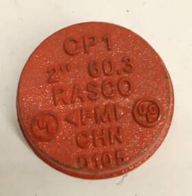 7r99000265 Reliable Rasco Cp1 2 Inch Grooved End Cap Ductile Iron Orange