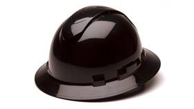 Hp54111v Ridgeline Pyramex Full Brim Vented Hard Hat 4 Point Ratchet Suspension Black