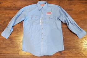 22517 Riverside Protective Apparel Fr Shirt Xlt Blue Long Sleeve Button Up Us Flag New