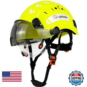 B0byvk9fv1 Safebuilder Safety Helmet Hard Hat Visor Clear Tinted Adjustable Vented Abs