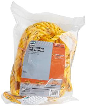 B003h9mza4 Safety Works 10096516 Polysteel Rope With Snaphook 50ft - Heavy Duty