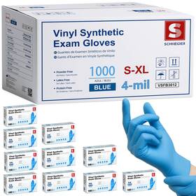 Vsfb30 Schneider Blue Vinyl Synthetic Exam Gloves Case Of 1000 4-mil Powder-free