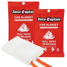 Secucaptain 735812954714 Emergency Fire Blanket For Home And Kitchen - 2 Pack 40 Inch X40 Flam