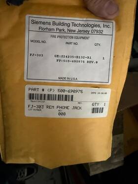 500-690975 Siemens 500690975 Fj-303 Remote Firefighter Phone Jack