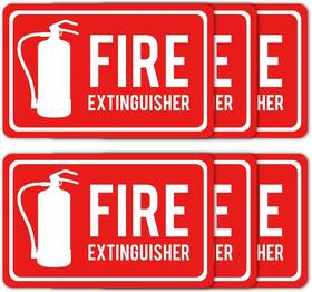 Zw511325js33 Sigicanage 6 Pack Fire Extinguisher Inside Signs Stickers 4.1x2.6 Self Adhesive Vinyl Safe
