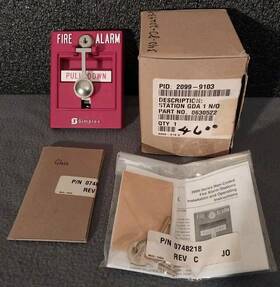 2099-9103 Simplex New Double Action With Break Glass Pull Down Fire Alarm Station