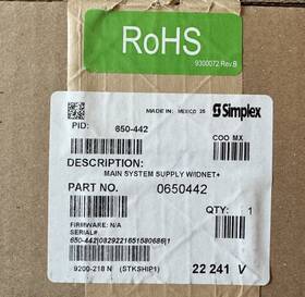 650-442 Simplex S650442 Main System Supply With Idnet
