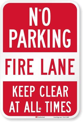 T1-1067-eg Smartsign 12x18 - Inch No Parking Fire Lane Keep Clear Sign 12