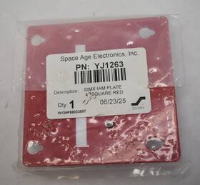 Yj1263 Space Age Electronics Simplex Simx Iam Plate 4 Inch Red Square Fire Alarm