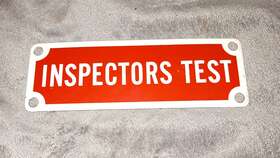 37188 Sprinkler Fitter Porcelain Vintage Fire Protection Suppression Inspector Test Sign 6x2 Inch