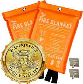 1500f Supa Ant 860002167640 Emergency Fire Blanket For Home And Kitchen - 2 Pack High Visi