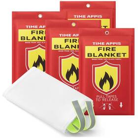 Time Appis 706378917338 4 Pack Fire Blanket 40ftftx40ftft Emergency Fireproof Blankets For Home And Kitc