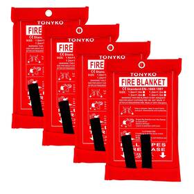 Fb1218p4 Tonyko 3.9 X 5.9ft Fiberglass Fire Blanket For Emergency Surival Flame Retar
